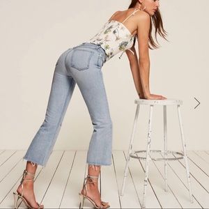 Reformation mid rise crop flare
